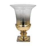 ΓΥΑΛΙΝΟ ΒΑΖΟ Fylliana FL1633 ΧΡΥΣΟ-ΑΣΗΜΙ ΧΡΩΜΑ 20x27εκ