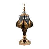 ΓΥΑΛΙΝΟ ΒΑΖΟ ΜΕ ΚΑΠΑΚΙ ΚΑΙ ΜΕΤΑΛΛΙΚΟ ΠΟΔΙ Fylliana FL3087 ΜΑΥΡΟ-ΧΡΥΣΟ ΧΡΩΜΑ 20x47εκ