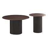 ΣΕΤ 2 ΤΡΑΠΕΖΑΚΙΑ ΣΑΛΟΝΙΟΥ Fylliana FL837 ΚΑΦΕ-ΜΑΥΡΟ ΧΡΩΜΑ 50x45εκ & 80x40εκ