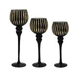 ΣΕΤ 3 ΓΥΑΛΙΝΑ ΚΗΡΟΠΗΓΙΑ Fylliana FL6688 ΜΑΥΡΟ-ΧΡΥΣΟ ΧΡΩΜΑ 30-35-40εκ
