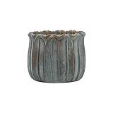 ΔΙΑΚΟΣΜΗΤΙΚΟ ΒΑΖΟ ΤΣΙΜΕΝΤΕΝΙΟ Fylliana FL15674 ΑΝΘΡΑΚΙ-ΠΡΑΣΙΝΟ ΜΕ ΜΠΡΟΝΖΕ ΛΕΠΤΟΜΕΡΕΙΕΣ ΧΡΩΜΑ 18x15εκ