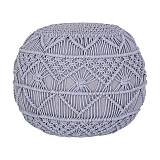 ΔΙΑΚΟΣΜΗΤΙΚΟ ΠΟΥΦ ΜΑΚΡΑΜΕ Fylliana ΑΝΟΙΧΤΟ ΓΚΡΙ ΧΡΩΜΑ 45x45x40εκ