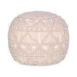 ΔΙΑΚΟΣΜΗΤΙΚΟ ΠΟΥΦ ΜΑΚΡΑΜΕ Fylliana ΦΥΣΙΚΟ ΧΡΩΜΑ 45x45x40εκ