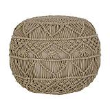 ΔΙΑΚΟΣΜΗΤΙΚΟ ΠΟΥΦ ΜΑΚΡΑΜΕ Fylliana ΜΠΕΖ ΧΡΩΜΑ 45x45x40εκ