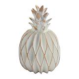 ΕΠΙΤΡΑΠΕΖΙΟ ΔΙΑΚΟΣΜΗΤΙΚΟ Fylliana Pineapple ΛΕΥΚΟ-ΧΡΥΣΟ ΧΡΩΜΑ 14x14x21εκ