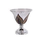 ΓΥΑΛΙΝΗ ΚΟΥΠ ΜΕ ΒΑΣΗ Fylliana FL108 ΜΑΥΡΟ-ΑΣΗΜΙ ΧΡΩΜΑ 20x20εκ