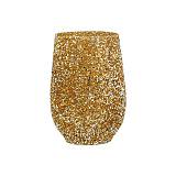 ΓΥΑΛΙΝΟ ΕΠΙΤΡΑΠΕΖΙΟ ΒΑΖΟ Fylliana Mosaic ΧΡΥΣΟ ΧΡΩΜΑ 18x25εκ