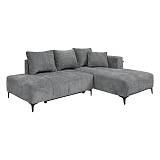 ΚΑΝΑΠΕΣ ΚΡΕΒΑΤΙ Fylliana Jasper ΔΕΞΙΑ ΓΩΝΙΑ ΑΝΘΡΑΚΙ ΥΦΑΣΜΑ 255x170x90εκ