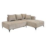 ΚΑΝΑΠΕΣ ΚΡΕΒΑΤΙ Fylliana Jasper ΔΕΞΙΑ ΓΩΝΙΑ ΜΠΕΖ ΥΦΑΣΜΑ 255x170x90εκ