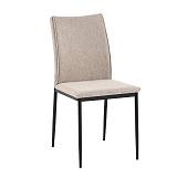 ΚΑΡΕΚΛΑ ΤΡΑΠΕΖΑΡΙΑΣ Fylliana FL25414 ΜΠΕΖ-ΚΑΦΕ ΧΡΩΜΑ ΥΦΑΣΜΑ ΜΕ ΜΑΥΡΑ ΜΕΤΑΛΛΙΚΑ ΠΟΔΙΑ 44x60x86εκ