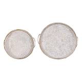 ΣΕΤ 2 ΜΕΤΑΛΛΙΚΩΝ ΔΙΑΚΟΣΜΗΤΙΚΩΝ ΔΙΣΚΩΝ Fylliana FL0254 ΑΝΤΙΚΕ ΑΣΗΜΙ ΧΡΩΜΑ 38x38x11εκ & 31x31x10.5εκ