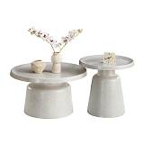 ΣΕΤ 2 ΤΡΑΠΕΖΑΚΙΑ ΣΑΛΟΝΙΟΥ Fylliana FL830 ΜΠΕΖ ΧΡΩΜΑ 50x47εκ & 70x39εκ