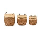 ΣΕΤ 3 ΨΑΘΙΝΑ ΚΑΛΑΘΙΑ Fylliana ΦΥΣΙΚΟ-ΛΕΥΚΟ ΧΡΩΜΑ 41x44εκ,36x39εκ,30x34εκ