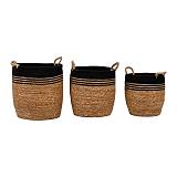 ΣΕΤ 3 ΨΑΘΙΝΑ ΚΑΛΑΘΙΑ Fylliana ΦΥΣΙΚΟ-ΜΑΥΡΟ ΧΡΩΜΑ 41x44εκ,36x39εκ,30x34εκ