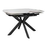 ΤΡΑΠΕΖΙ ΤΡΑΠΕΖΑΡΙΑΣ ΕΠΕΚΤΕΙΝΟΜΕΝΟ Fylliana Armonia ΜΕ ΛΕΥΚΗ ΚΕΡΑΜΙΚΗ ΕΠΙΦΑΝΕΙΑ ΚΑΙ ΜΕΤΑΛΛΙΚΑ ΠΟΔΙΑ 120-180x90x75εκ