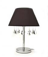 Φωτιστικό με  Μαύρο Καπέλο & Ασημί ακρυλλικά κρύσταλα SD611