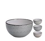 Μπολ stoneware σχέδιο δαντέλα, 3χρ. 14x7cm KZ101