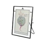 Γυάλινη φωτ/θήκη,μπρούτζινη κορνιζα σε μαύρο χρ.,10x15cm XET-2916