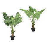 Τεχνητά φυτά monstera & φιλόδενδρο με κασπώ,90cm FL135