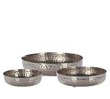 Μπωλ σετ 3τεμ. Μεταλλικά σφυρήλατα ασημί χρ. HE286