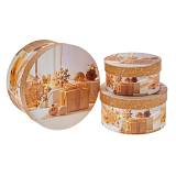 ΣΕΤ 3 ΧΡΥΣΟ ΣΤΡΟΓΓΥΛΟ ΧΑΡΤΙΝΟ ΚΟΥΤΙ ΜΕ ΧΡΙΣΤΟΥΓΕΝΝΙΑΤΙΚΟ ΣΧΕΔΙΟ Φ21Χ11,5 Φ17Χ9 Φ14Χ7,5ΕΚ