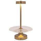 ΓΥΑΛΙΝΗ ΠΙΑΤΕΛΑ ΣΕ ΧΡΥΣΗ ΜΕΤΑΛΛΙΚΗ ΒΑΣΗ ΜΕ ΛΑΜΠΑ USB Φ25Χ40ΕΚ