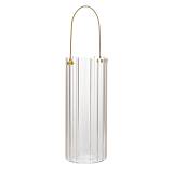 ΓΥΑΛΙΝΟ ΣΤΡΟΓΓΥΛΟ ΒΑΖΟ ΜΕ ΧΡΥΣΟ ΧΕΡΟΥΛΙ Φ10Χ25ΕΚ