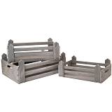 ΣΕΤ 3 ΓΚΡΙ ΞΥΛΙΝΟ ΤΕΛΑΡΟ 52Χ35Χ20 47Χ30Χ18 42Χ25Χ11ΕΚ