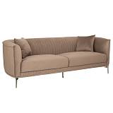 ΚΑΦΕ ΒΕΛΟΥΔΙΝΟΣ 3ΘΕΣΙΟΣ ΚΑΝΑΠΕΣ ΜΕ ΑΣΗΜΙ ΜΕΤΑΛΛΙΚΑ ΠΟΔΙΑ 220Χ96Χ73ΕΚ LEGS KD