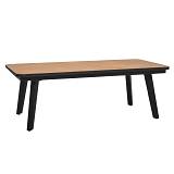 ΞΥΛΙΝΟ ΤΡΑΠΕΖΙ ΣΑΛΟΝΙΟΥ ΜΕ ΜΑΥΡΑ ΜΕΤΑΛΛΙΚΑ ΠΟΔΙΑ 120Χ60Χ43ΕΚ ΜΑΣΙΦ ΞΥΛΟ