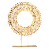 ΦΩΤΙΖΟΜΕΝΟΣ ΕΠΙΤΡΑΠΕΖΙΟΣ ΔΙΑΚΟΣΜΗΤΙΚΟΣ ΚΥΚΛΟΣ  ΣΕ ΧΡΥΣΗ ΒΑΣΗ 38Χ50Χ9ΕΚ ΜΕ 500 LED ΘΕΡΜΟ ΛΕΥΚΟ IP4