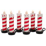 ΣΕΤ 6 ΚΟΚΚΙΝΟ ΛΕΥΚΟ CANDY ΚΕΡΙ LED ΜΠΑΤΑΡΙΑΣ 7X5X15EK