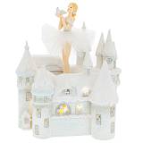 ΛΕΥΚΟ ΜΟΥΣΙΚΟ ΚΑΣΤΡΟ ΜΕ ΠΕΡΙΣΤΡΕΦΟΜΕΝΗ ΜΠΑΛΑΡΙΝΑ ΜΕ LED 26Χ20Χ30ΕΚ ΠΟΛΥΡΕΖΙΝ