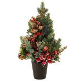 ΠΑΓΩΜΕΝΟ ΠΡΑΣΙΝΟ ΔΕΝΤΡΟ ME ΚΟΚΚΙΝΑ BERRIES ΚΑΙ  ΚΟΥΚΟΥΝΑΡΙΑ ΣΕ ΠΛΑΣΤΙΚΗ ΓΛΑΣΤΡΑ 43ΕΚ