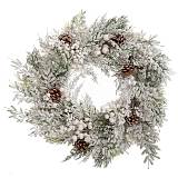 ΧΙΟΝΙΣΜΕΝΟ ΣΤΕΦΑΝΙ ΜΕ ΛΕΥΚΑ BERRIES ΚΑΙ ΚΟΥΚΟΥΝΑΡΙΑ 55ΕΚ