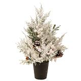 ΧΙΟΝΙΣΜΕΝΟ ΔΕΝΤΡΟ ME ΛΕΥΚΑ BERRIES ΚΑΙ  ΚΟΥΚΟΥΝΑΡΙΑ ΣΕ ΠΛΑΣΤΙΚΗ ΓΛΑΣΤΡΑ 43ΕΚ