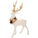 ΛΕΥΚΟ ΠΟΛΥΡΕΖΙΝ ΕΛΑΦΙ ΜΕ ΣΤΕΦΑΝΙ ΣΤΟ ΛΑΙΜΟ 28Χ14Χ45.5ΕΚ