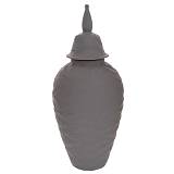 ΣΚΟΥΡΟ ΓΚΡΙ ΚΕΡΑΜΙΚΟ ΒΑΖΟ ΜΕ ΚΑΠΑΚΙ 17Χ40ΕΚ