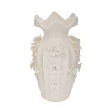 ΛΕΥΚΟ ΚΕΡΑΜΙΚΟ ΒΑΖΟ ΜΕ ΑΝΑΓΛΥΦΑ ΛΟΥΛΟΥΔΙΑ 16Χ26ΕΚ