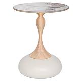 ΚΡΕΜ ΜΕΤΑΛΛΙΚΟ ΤΡΑΠΕΖΑΚΙ ΜΕ ΧΡΥΣΗ ΒΑΣΗ ΚΑΙ ΛΕΥΚΗ ΚΕΡΑΜΙΚΗ ΕΠΙΦΑΝΕΙΑ Φ42Χ52ΕΚ