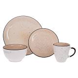 ΣΕΤ 16 ΚΡΕΜ ΚΕΡΑΜΙΚΟ ΣΕΡΒΙΤΣΙΟ ΜΕ ΜΑΥΡΟ ΓΕΙΣΟ STONEWARE