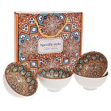 ΣΕΤ 4 ΠΟΡΤΟΚΑΛΙ ΚΕΡΑΜΙΚΑ ΜΠΩΛ ΜΕ ΓΕΩΜΕΤΡΙΚΑ ΣΧΕΔΙΑ Φ11Χ6ΕΚ