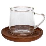 ΚΟΥΠΑ ΔΙΑΦΑΝΗ ΓΥΑΛΙΝΗ ΜΕ ΞΥΛΙΝΟ ΚΑΠΑΚΙ Φ13Χ9,5ΕΚ