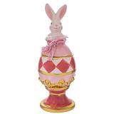 ΡΟΖ ΚΕΡΑΜΙΚΟ ΑΥΓΟ ΜΠΙΣΚΟΤΙΕΡΑ ΜΕ ΛΑΓΟ AND ΧΡΥΣΕΣ ΛΕΠΤΟΜΕΡΕΙΕΣ 13,5Χ13,5Χ37ΕΚ