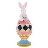 ΡΟΖ ΚΕΡΑΜΙΚΟ ΑΥΓΟ ΜΠΙΣΚΟΤΙΕΡΑ ΜΕ ΛΑΓΟ AND ΧΡΥΣΕΣ ΛΕΠΤΟΜΕΡΕΙΕΣ 13,5Χ13,5Χ37ΕΚ