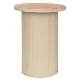 ΚΡΕΜ ΣΤΡΟΓΓΥΛΟ ΜΕΤΑΛΛΙΚΟ ΤΡΑΠΕΖΑΚΙ ΣΑΛΟΝΙΟΥ ΜΕ ΞΥΛΙΝΗ ΕΠΙΦΑΝΕΙΑ 36Χ36Χ45,5ΕΚ