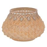 ΚΙΤΡΙΝΟ ΓΥΑΛΙΝΟ ΣΤΡΟΓΓΥΛΟ ΚΗΡΟΠΗΓΙΟ ΓΙΑ ΡΕΣΩ 11,5Χ11,5Χ8ΕΚ