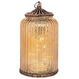 ΧΡΥΣΟ  ΓΥΑΛΙΝΟ ΦΑΝΑΡΑΚΙ ΜΕ LED ΦΩΣ AND ΜΕΤΑΛΛΙΚΟ ΚΑΠΑΚΙ 11,5Χ11,5Χ20ΕΚ (ΑΑΑ 1.5V)