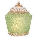 ΠΡΑΣΙΝΟ ΓΥΑΛΙΝΟ ΦΑΝΑΡΑΚΙ ΜΕ LED ΦΩΣ AND ΜΕΤΑΛΛΙΚΟ ΚΑΠΑΚΙ 15Χ15Χ19ΕΚ (ΑΑΑ 1.5V)