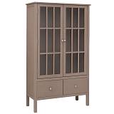 ΞΥΛΙΝΗ ΔΙΠΛΗ ΡΑΦΙΕΡΑ ΜΕ ΓΥΑΛΙ ΣΕ ΓΚΡΙ ΧΡΩΜΑ 80,5Χ35Χ135ΕΚ